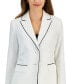 ფოტო #4 პროდუქტის Women's Contrast Trim Two-Button Jacket & Mid Rise Pant Suit