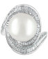 ფოტო #3 პროდუქტის EFFY® Cultured Freshwater Pearl (12-1/2mm) & Diamond (3/4 ct. t.w.) Ring in 14k White Gold (Also Available in 14k Yellow Gold & Rose Gold)