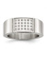 ფოტო #1 პროდუქტის Stainless Steel Polished Cubic Zirconia Band Ring