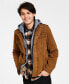 Men’s Sherpa Lined Two Pocket Hooded Trucker Jacket