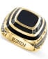 Фото #1 товара EFFY® Men's Onyx & Black Diamond (1/4 ct. t.w.) & Espresso Diamond (1/3 ct. t.w.) Ring in 14k Gold