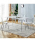 Фото #3 товара Min. Dining Table: White Marble Top, Silver Legs