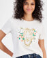 ფოტო #3 პროდუქტის Women's Embroidered Tiger Daisy Short-Sleeve T-Shirt