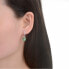 Silver earrings Green rose E0002472