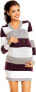 Фото #1 товара Zeta Ville Women's Maternity Block Colours Knitted Dress Striped Jumper Dress - 405c