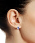 ფოტო #2 პროდუქტის Tanzanite (3/4 ct. t.w.) & Lab-Grown White Sapphire (1/3 ct. t.w.) Pear Halo Stud Earrings in Sterling Silver
