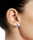 Tanzanite (3/4 ct. t.w.) & Lab-Grown White Sapphire (1/3 ct. t.w.) Pear Halo Stud Earrings in Sterling Silver