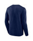 ფოტო #3 პროდუქტის Men's Navy Seattle Seahawks Big and Tall Wordmark Long Sleeve T-shirt