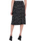 Women's Dot-Print Flared Pull-On Midi Skirt