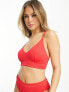 Lindex Kelly textured crop bikini top in light red