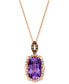 Фото #1 товара Le Vian grape Amethyst (5-1/10 ct. t.w.) & Diamond (1/3 ct. t.w.) Pendant Necklace in 14k Rose Gold, 18" + 2" extender