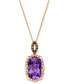 ფოტო #1 პროდუქტის Grape Amethyst (5-1/10 ct. t.w.) & Diamond (1/3 ct. t.w.) Pendant Necklace in 14k Rose Gold, 18" + 2" extender