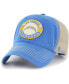 ფოტო #3 პროდუქტის Men's Powder Blue, Natural Los Angeles Chargers Notch Trucker Clean Up Adjustable Hat