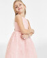 Little & Toddler Girls Pink 3D Floral Organza Social Dress