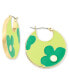 Gold-Tone Floral Enamel Round Drop Earrings, Created for Macy's