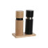 Salt and Pepper Shakers Home ESPRIT Black Natural Stainless steel Rubber wood 14 x 7 x 16,5 cm