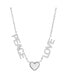 ფოტო #1 პროდუქტის Stainless Steel Peace Love Drop Necklace with Heart Charm