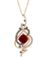 Фото #1 товара Le Vian exotics® Crazy Collection® Pomegranate Garnet™ (4-1/2 ct. t.w.) & Diamond (3/4 ct. t.w.) 18" Pendant Necklace in 14k Rose Gold