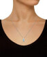 ფოტო #2 პროდუქტის Aquamarine (1/2 ct. t.w.) & Diamond (1/8 ct. t.w.) Halo 18" Pendant Necklace in Sterling Silver (Also in Opal)