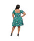 Фото #2 товара Plus Size Short Puff Sleeve Sweetheart Neck Dakota Fit & Flare Dress