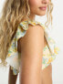 & Other Stories frill bikini top in mini floral print
