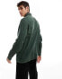 Фото #2 товара Abercrombie & Fitch long sleeve linen shirt in dark green