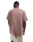 Threadbare relaxed fit textured t-shirt in taupe