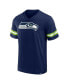 Фото #2 товара Men's College Navy Seattle Seahawks Jersey Tackle V-Neck T-shirt