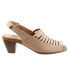 Фото #1 товара Trotters Minnie T1808-163 Womens Beige Wide Leather Heeled Sandals Shoes 7