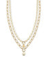 Фото #1 товара On 34th gold-Tone Chain Link & Imitation Pearl Layered Pendant Necklace, 16" + 2" extender, Created for Macy's