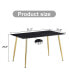 Minimalist Black Marble Dining Table with Gold Legs