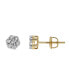 ფოტო #2 პროდუქტის Dainty Cluster Stud Design Certified Natural Diamond Earrings (0.05 cttw) 10k Yellow Gold