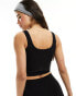 ASOS 4505 Icon seamless rib light support sports bra in black