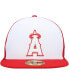 ფოტო #3 პროდუქტის Men's White, Red Los Angeles Angels 2023 On-Field Batting Practice 59FIFTY Fitted Hat