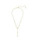 Round Cut, Scattered Design, White, Gold-Tone Imber Y Necklace