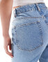 ASOS DESIGN Hourglass wide leg dad jean in mid blue with rips Синий, W25 L30 - фото #3