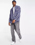 ASOS DESIGN extreme oversized brushed flannel check shirt in purple lila, 2XS - Chest 34 - фото #3