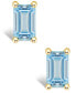 ფოტო #3 პროდუქტის Aquamarine (1/2 ct. t.w.) Stud Earrings in 14K White Gold or 14K Yellow Gold