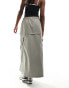 Фото #3 товара Nike Woven 2 n 1 maxi and mini skirt with zip detail in grey