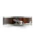 ფოტო #4 პროდუქტის Stainless Steel Polished Wood Inlay Deer Design 8mm Band Ring