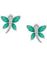 ფოტო #5 პროდუქტის Sapphire (7/8 ct. t.w.) & Diamond (1/20 ct. t.w.) Butterfly Stud Earrings in Sterling Silver (Also in Ruby & Emerald)