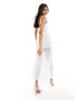 Фото #3 товара Bershka lace midaxi dress in white