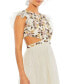 ფოტო #4 პროდუქტის Women's Embroidered Bodice Cap Sleeve Ruffle Tiered Gown