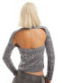 Фото #7 товара Reclaimed Vintage ribbed knitted cut out top in grey