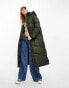 Vero Moda longline maxi padded coat in khaki