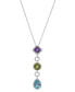 Фото #1 товара Macy's multi-Gemstone (1 ct. t.w.) 18" Lariat Necklace in Sterling Silver