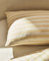 Striped cotton linen pillowcase