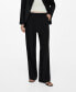 Women's Contrast Trim Pleated Trousers