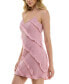 ფოტო #3 პროდუქტის Juniors' Ruffle Trim V-Neck Sleeveless Mini Sheath Dress