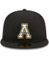 ფოტო #3 პროდუქტის Men's Black Appalachian State Mountaineers Evergreen 59FIFTY Fitted Hat